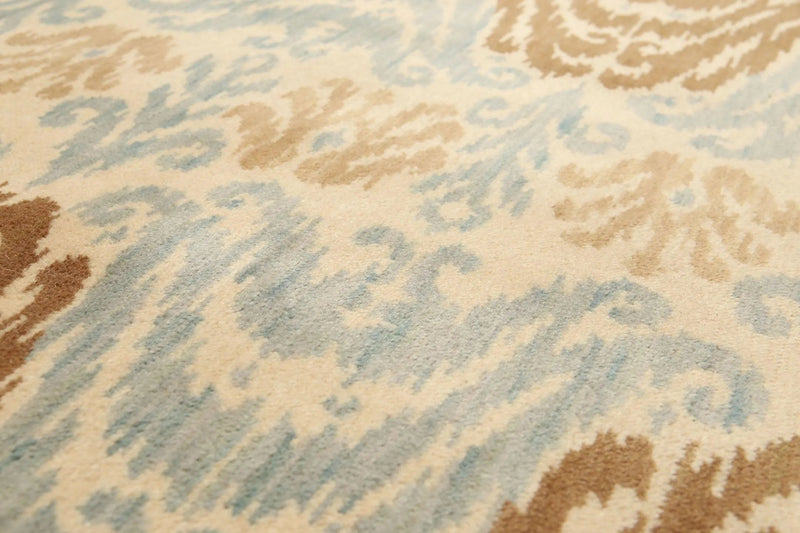 6' x 9' Hand knotted Transitional Oriental area rug 100% Wool Ikat 6X9 Aqua