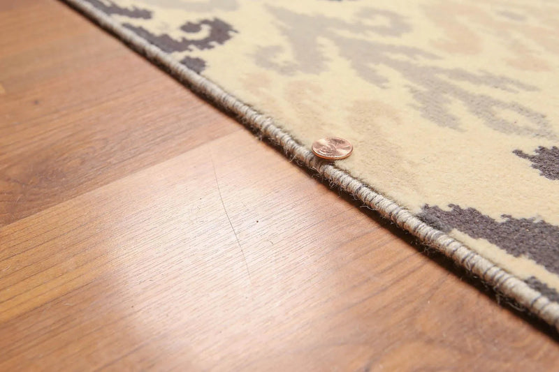 6' x 9' Hand Knotted 100% Wool Ikat Design Oriental Area Rug Beige