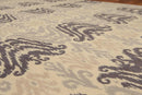 6' x 9' Hand Knotted 100% Wool Ikat Design Oriental Area Rug Beige