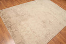 6' x 9' Hand Knotted Wool Modern Area Rug Distress Grunge Look Tan