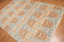6' x 9' Ikat Design Area Rug Hand Knotted 100% Wool Beige