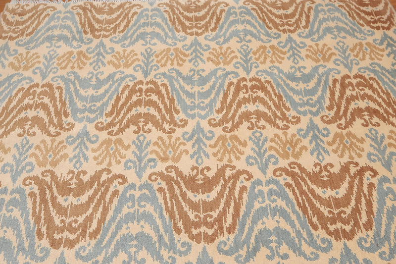 6' x 9' Ikat Design Area Rug Hand Knotted 100% Wool Beige