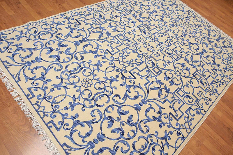 6' x 9' Chinese Art Deco Oriental Area Rug Hand Knotted 100% Wool Ivory