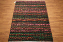 6x9 Pink, Green Hand knotted 100% Wool Modern Oriental Area Rug