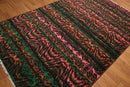 6x9 Pink, Green Hand knotted 100% Wool Modern Oriental Area Rug