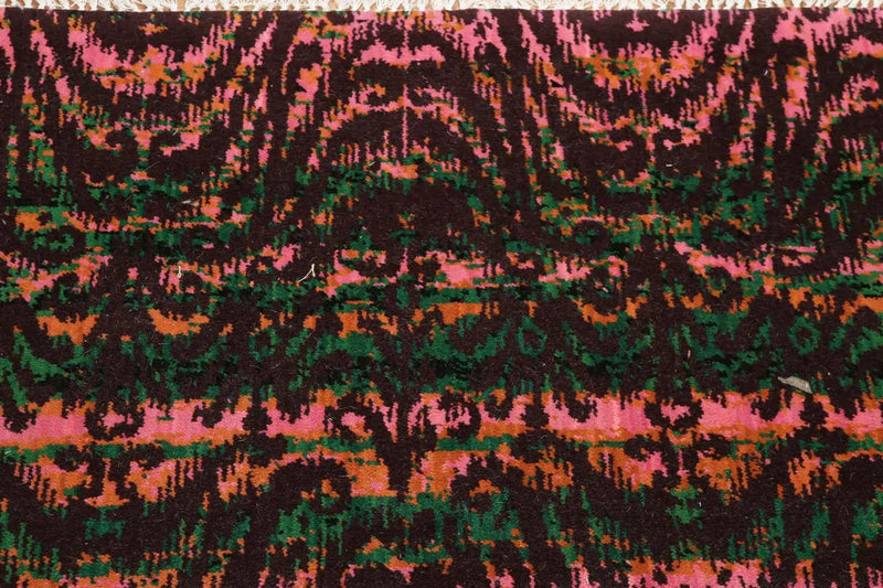 6x9 Pink, Green Hand knotted 100% Wool Modern Oriental Area Rug