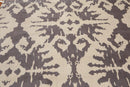 6' x 9' Tone On Tone Abstract Print Hand Knotted 100% Wool Area rug Gray