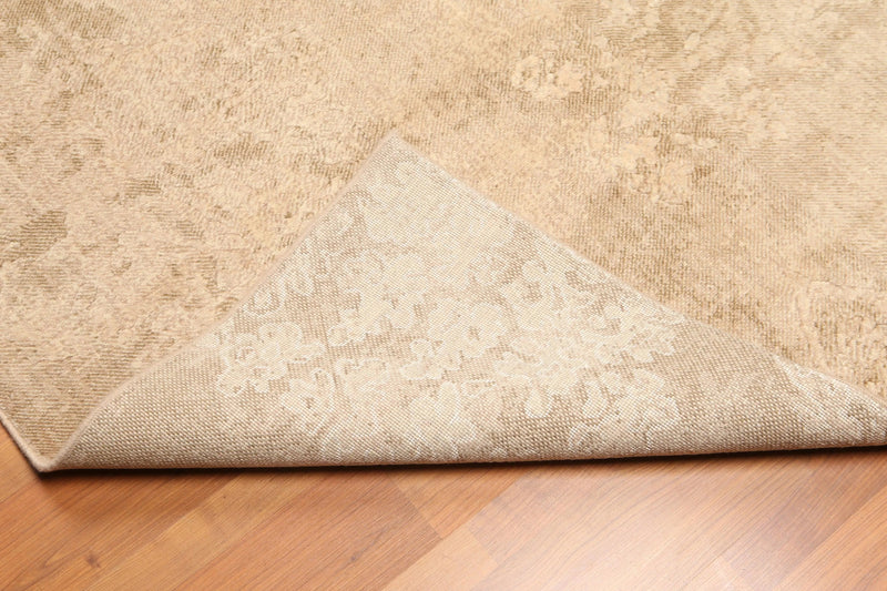 5' x 7' Modern Area Rug Erased Distress Pattern Wool Hand Knotted Tan