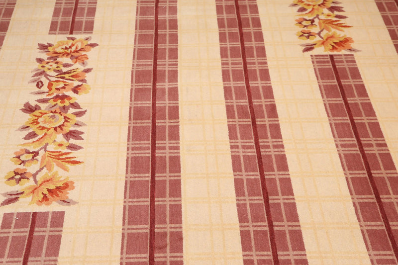 6' x 9' Floral Transitional Area rug Hand Knotted 100% Wool Beige