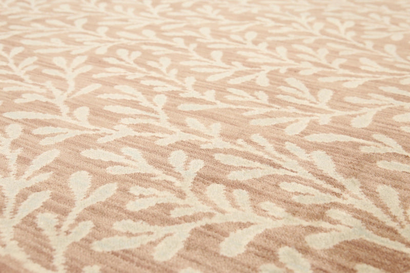 6' x 9' Botanical Hand Knotted Area Rug 100% Wool Taupe