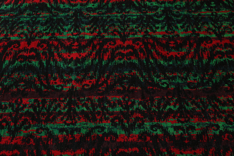 6' x 9' Modern Graphic Area Rug Hand Knotted 100% Wool Green