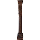 1900s Teak Wood Carved Antique 94 in. Tall Half Columns - Set of 2