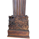 1900s Teak Wood Carved Antique 94 in. Tall Half Columns - Set of 2