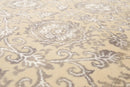 6' x 9' Hand Knotted Damask Area Rug Wool & Bamboo Silk Beige