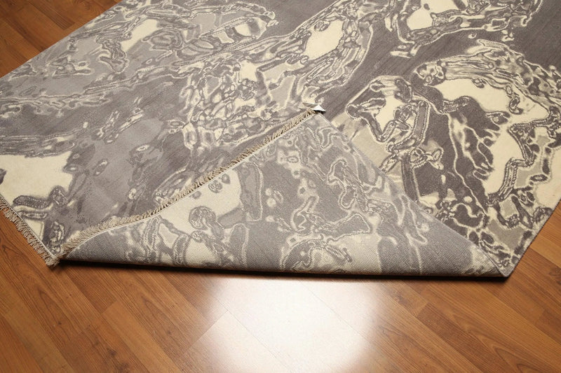 6' x 9' Hand knotted Oriental area rug 100% Wool Modern Gray