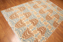 6' x 9' Modern Boho Ikat Area Rug Hand Knotted 100% Wool Beige