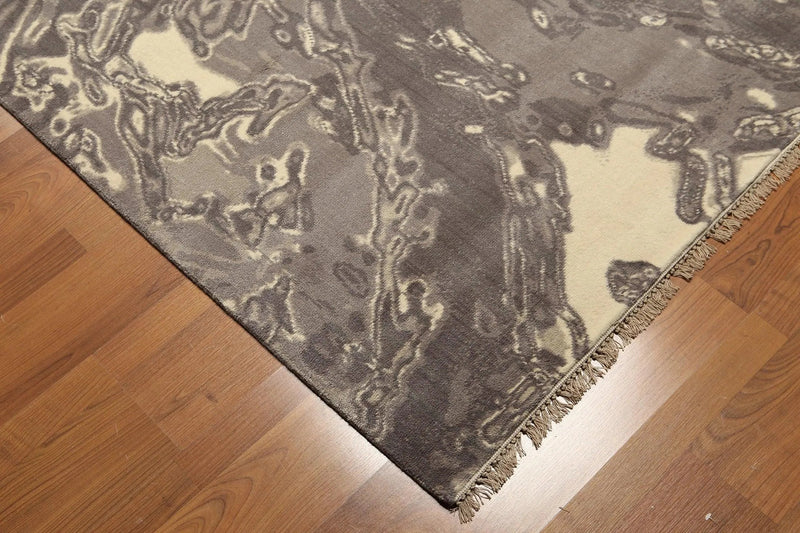 6' x 9' Hand knotted Oriental area rug 100% Wool Modern Gray