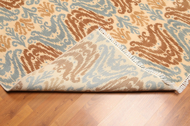 6' x 9' Modern Boho Ikat Area Rug Hand Knotted 100% Wool Beige