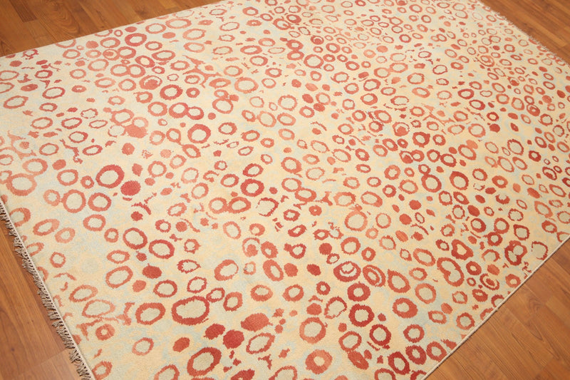 6' x 9' Modern Hand Knotted Graphic Area Rug 100% Wool Aqua