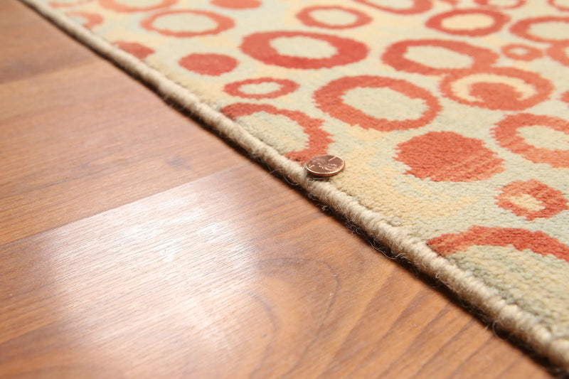 6' x 9' Modern Hand Knotted Graphic Area Rug 100% Wool Aqua