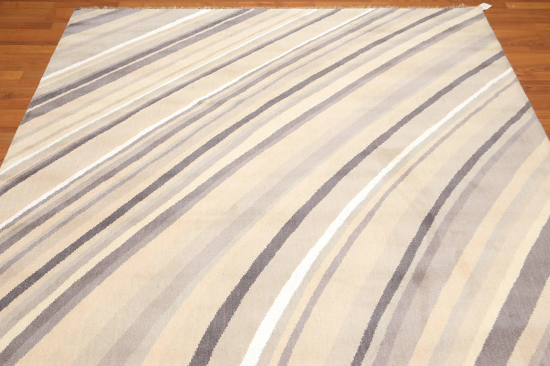 6' x 9' Hand Knotted Designer Area Rug Wool & Bamboo Silk Beige