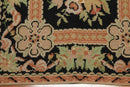 3'x5' Black, Peach, Green, Multi Color Hand Made Needlepoint Aubusson Oriental Rug