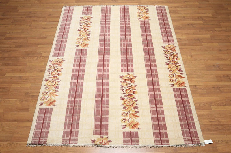 6' x 9' Handmade 100% Wool Oriental Area rug Traditional 6x9 ft Beige