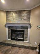 Burning Forest - Self-Adhesive 3D Peel & Stick Real Stacked Stone Tiles [Pack of 10] by Stone World LLC