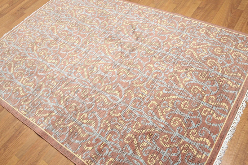 5' x 7' Hand knotted 100% Wool Rug Carpet Transitional Brown