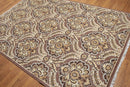 6x9 Brown, Beige Hand knotted Transitional Wool Oriental Area Rug