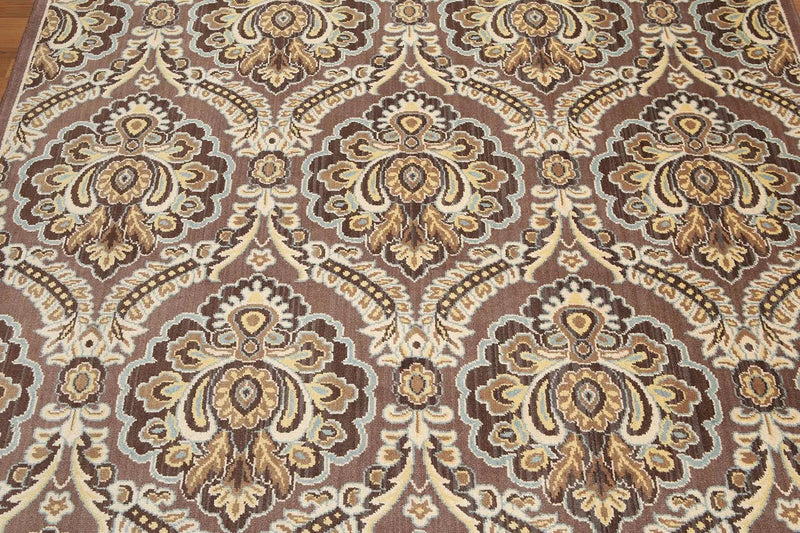 6x9 Brown, Beige Hand knotted Transitional Wool Oriental Area Rug