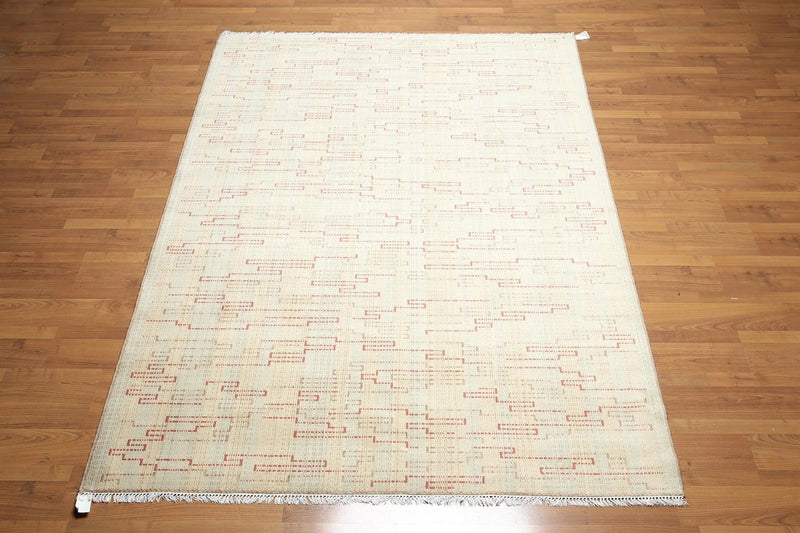 6' x 9' Handmade 100% Wool Oriental Area rug Modern 6x9 Beige