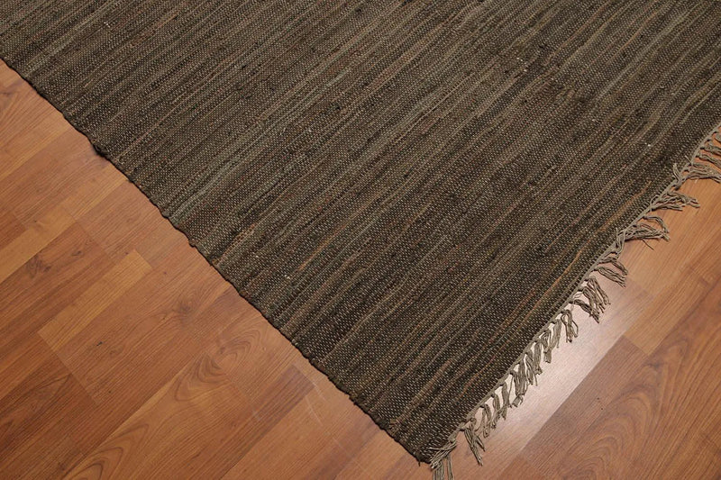 6x9 Tone on Tone Leather Flat Pile Modern & Contemporary Oriental Area Rug