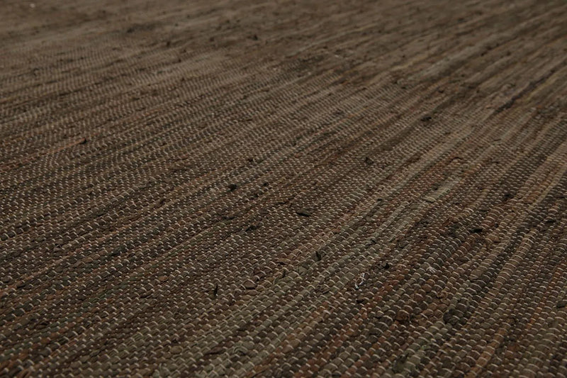 6x9 Tone on Tone Leather Flat Pile Modern & Contemporary Oriental Area Rug