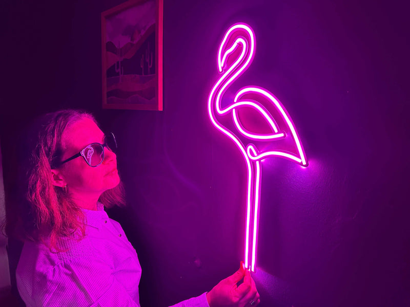 Flamingo Neon Sign, Neon Metal Wall Art