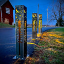 4-Sided Night Sky Pine Tree Solar Luminary Tube Light - Steel