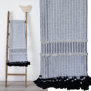 Hand loom Woven Textured Throw Black & Off White