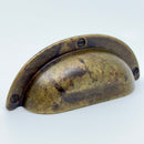 Drawer Cup Pulls "Amalfi" in Worn Brass