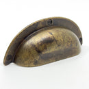 Drawer Cup Pulls "Amalfi" in Worn Brass