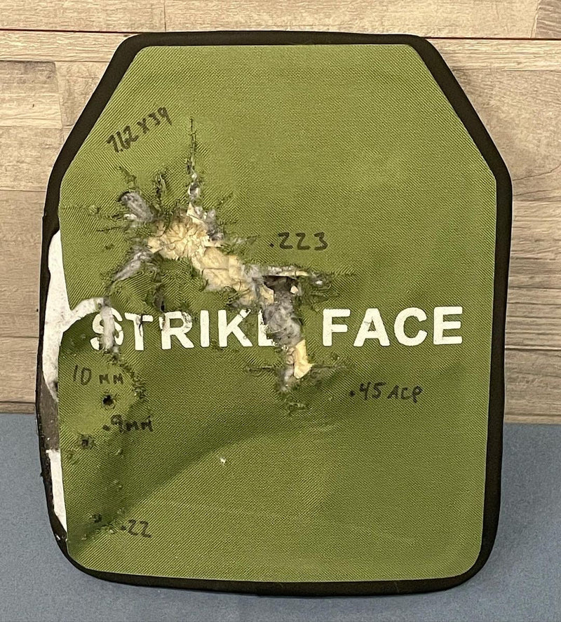 Pair of 10x12 Level IV Ceramic PE Plates Ballistic FRONT AND BACK (SIZE SMALL to LARGE) Curved with Shooters Cut, photo 9 of 16