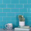 Sky Blue 3x6 Glossy Subway Glass Tile (40 pack, 5 sq ft/case)