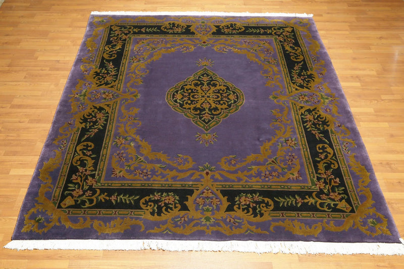 4x6 Black Needlepoint Hand Woven 100% Wool Oriental Area Rug