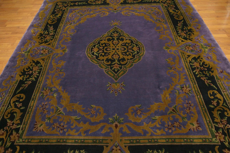 4x6 Black Needlepoint Hand Woven 100% Wool Oriental Area Rug