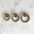 Plain Antique Brass "Capri" Ring Drawer Pulls