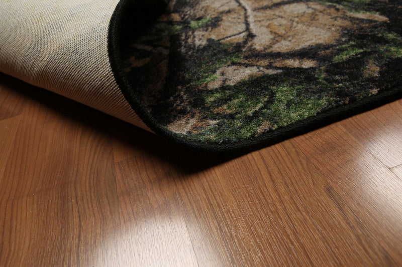 5'4"x7'8" Black, Green, Beige, Multi Color Machine Made Polypropylene Indonesian High Density Hand Carved Effect Modern Oriental Rug