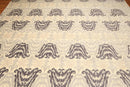 9' x 12' Contemporary Ikat Hand Knotted Wool Full Pile Oriental Area Rug Ivory