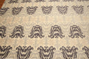 9' x 12' Contemporary Ikat Hand Knotted Wool Full Pile Oriental Area Rug Ivory