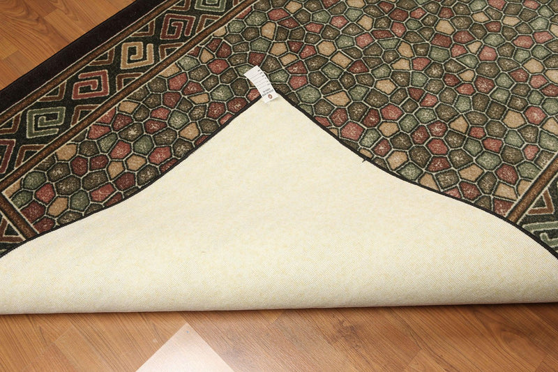 5'4"x7'8" Brown, Beige, Rust, Multi Color Machine Made Polypropylene Indonesian High Density Hand Carved Effect Modern Oriental Rug