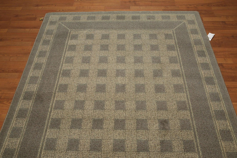 5'4"x7'8" Gray, Olive Green, Multi Color Machine Made Polypropylene Indonesian High Density Hand Carved Effect Modern Oriental Rug