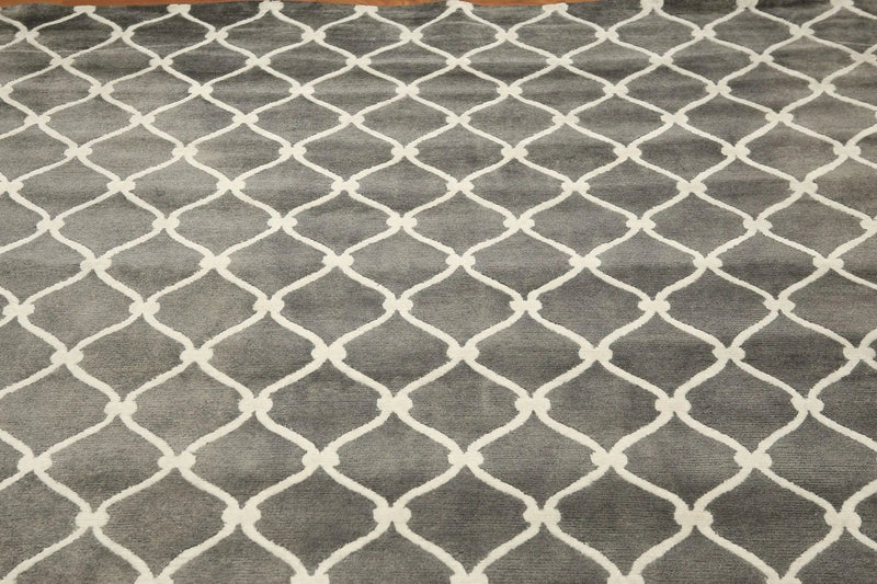 8' x 11' High end 100% wool Tibetan Hand Knotted Designer Rug Modern Gray